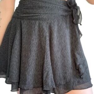 NWT Aerie Chiffon Wrap Skirt Black